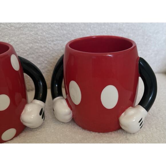 Disney Mickey & Minnie Mouse Double Handle Coffee Cup Mugs Galerie Polka Dot - Picture 2 of 7